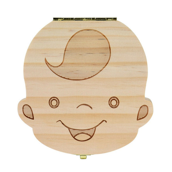 Wooden Baby Tooth Organizer Box 